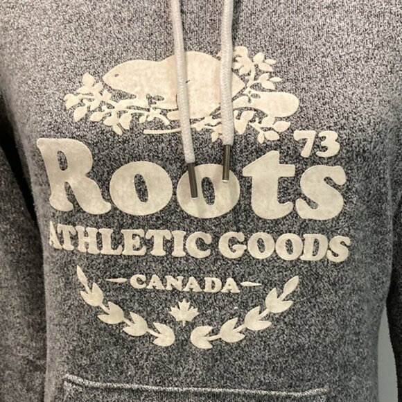Roots GREY MAPLEGROVE Roots73 Fleece Hoodie Sweatshirt - Picture 3 of 14